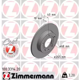Stabdžių diskas  ZIMMERMANN 100.3314.20