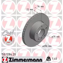 Stabdžių diskas  ZIMMERMANN 150.1284.20