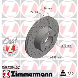 Stabdžių diskas  ZIMMERMANN 150.1284.52