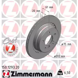 Stabdžių diskas  ZIMMERMANN 150.1293.20