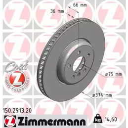 Stabdžių diskas  ZIMMERMANN 150.2913.20