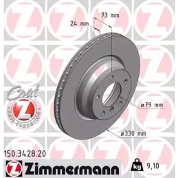 Stabdžių diskas  ZIMMERMANN 150.3428.20