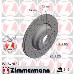 Stabdžių diskas  ZIMMERMANN 150.3428.52