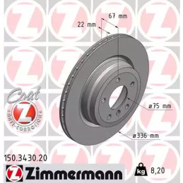 Stabdžių diskas  ZIMMERMANN 150.3430.20