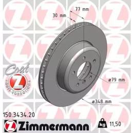 Stabdžių diskas  ZIMMERMANN 150.3434.20