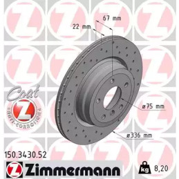 Stabdžių diskas  ZIMMERMANN 150.3430.52