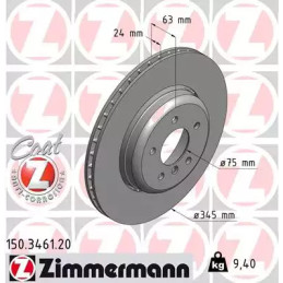 Stabdžių diskas  ZIMMERMANN 150.3461.20