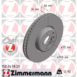 Stabdžių diskas  ZIMMERMANN 150.3478.20