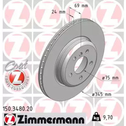 Stabdžių diskas  ZIMMERMANN 150.3480.20