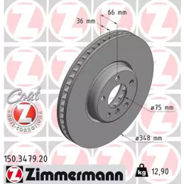 Stabdžių diskas  ZIMMERMANN 150.3479.20