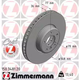 Stabdžių diskas  ZIMMERMANN 150.3481.20