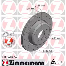 Stabdžių diskas  ZIMMERMANN 150.3484.52