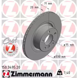 Stabdžių diskas  ZIMMERMANN 150.3495.20