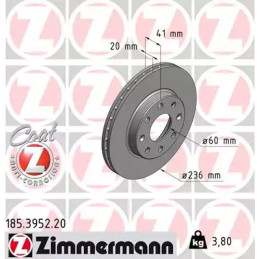 Stabdžių diskas  ZIMMERMANN 185.3952.20