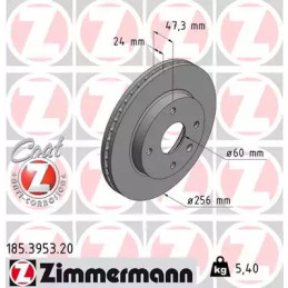 Stabdžių diskas  ZIMMERMANN 185.3953.20