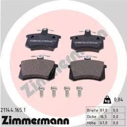 Diskinių stabdžių trinkelių rinkinys  ZIMMERMANN 21144.165.1