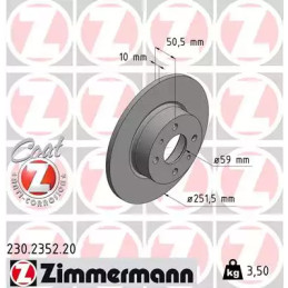 Stabdžių diskas  ZIMMERMANN 230.2352.20