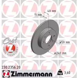 Stabdžių diskas  ZIMMERMANN 230.2356.20