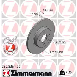 Stabdžių diskas  ZIMMERMANN 230.2357.20