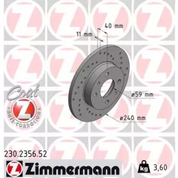 Stabdžių diskas  ZIMMERMANN 230.2356.52