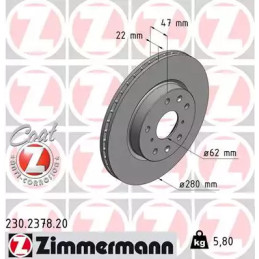 Stabdžių diskas  ZIMMERMANN 230.2378.20