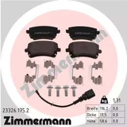 Diskinių stabdžių trinkelių rinkinys  ZIMMERMANN 23326.175.2