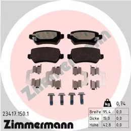 Diskinių stabdžių trinkelių rinkinys  ZIMMERMANN 23417.150.1