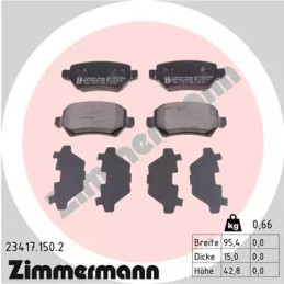 Diskinių stabdžių trinkelių rinkinys  ZIMMERMANN 23417.150.2