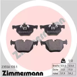 Diskinių stabdžių trinkelių rinkinys  ZIMMERMANN 23550.170.1