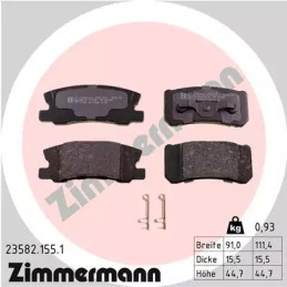 Diskinių stabdžių trinkelių rinkinys  ZIMMERMANN 23582.155.1