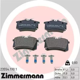 Diskinių stabdžių trinkelių rinkinys  ZIMMERMANN 23554.170.1