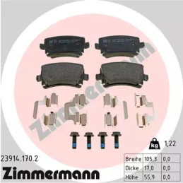 Diskinių stabdžių trinkelių rinkinys  ZIMMERMANN 23914.170.2