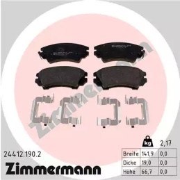 Diskinių stabdžių trinkelių rinkinys  ZIMMERMANN 24412.190.2