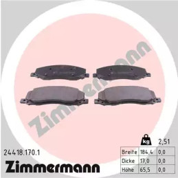 Diskinių stabdžių trinkelių rinkinys  ZIMMERMANN 24418.170.1