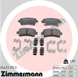 Diskinių stabdžių trinkelių rinkinys  ZIMMERMANN 24421.170.3