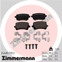 Diskinių stabdžių trinkelių rinkinys  ZIMMERMANN 24483.170.2