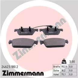 Diskinių stabdžių trinkelių rinkinys  ZIMMERMANN 24623.180.2