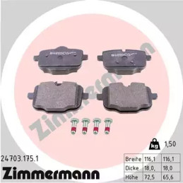 Diskinių stabdžių trinkelių rinkinys  ZIMMERMANN 24703.175.1