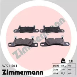 Diskinių stabdžių trinkelių rinkinys  ZIMMERMANN 24721.170.1