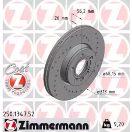 Stabdžių diskas  ZIMMERMANN 250.1347.52