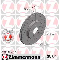 Stabdžių diskas  ZIMMERMANN 250.1344.52