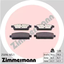 Diskinių stabdžių trinkelių rinkinys  ZIMMERMANN 25096.165.1