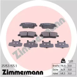 Diskinių stabdžių trinkelių rinkinys  ZIMMERMANN 25153.155.1