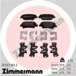 Diskinių stabdžių trinkelių rinkinys  ZIMMERMANN 25337.160.2