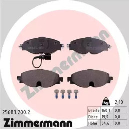 Diskinių stabdžių trinkelių rinkinys  ZIMMERMANN 25683.200.2