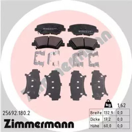 Diskinių stabdžių trinkelių rinkinys  ZIMMERMANN 25692.180.2