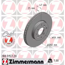 Stabdžių diskas  ZIMMERMANN 280.3157.20