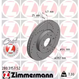 Stabdžių diskas  ZIMMERMANN 280.3157.52