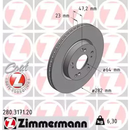 Stabdžių diskas  ZIMMERMANN 280.3171.20