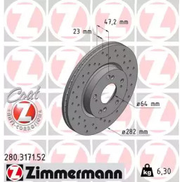 Stabdžių diskas  ZIMMERMANN 280.3171.52